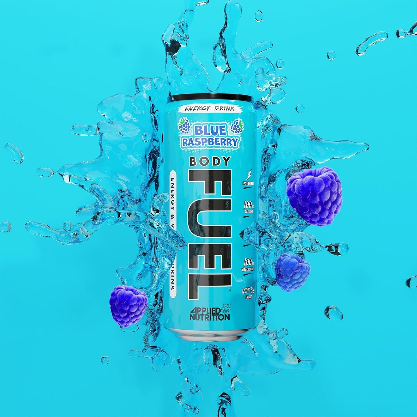 Energy Drink - Body Fuel Energy Can Blue Raspberry 330ml