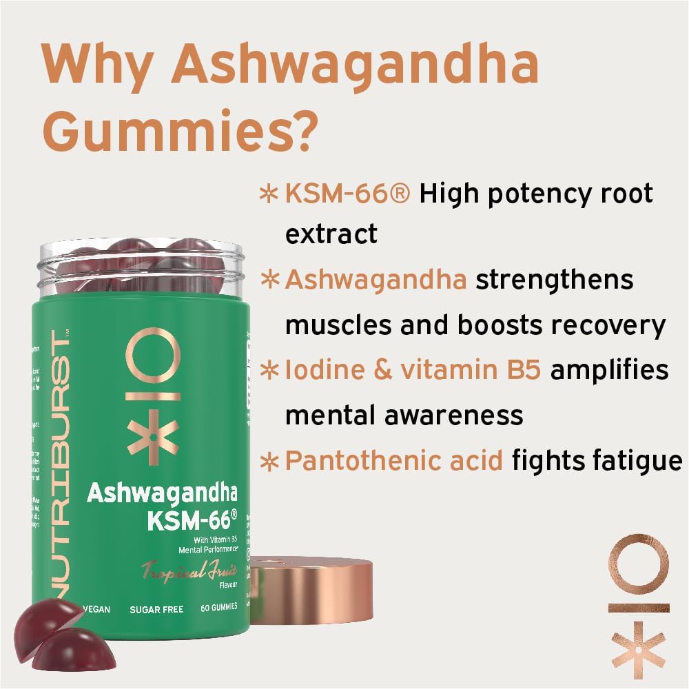 Ashwagandha Gummies - Nutriburst Ashwagandha + Vitamin B5 & Iodine
