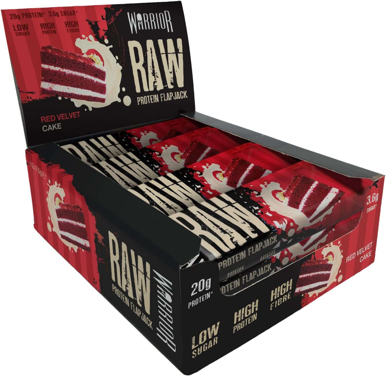 Protein Flapjacks - Warrior Raw Protein Flapjack - Red Velvet Cake