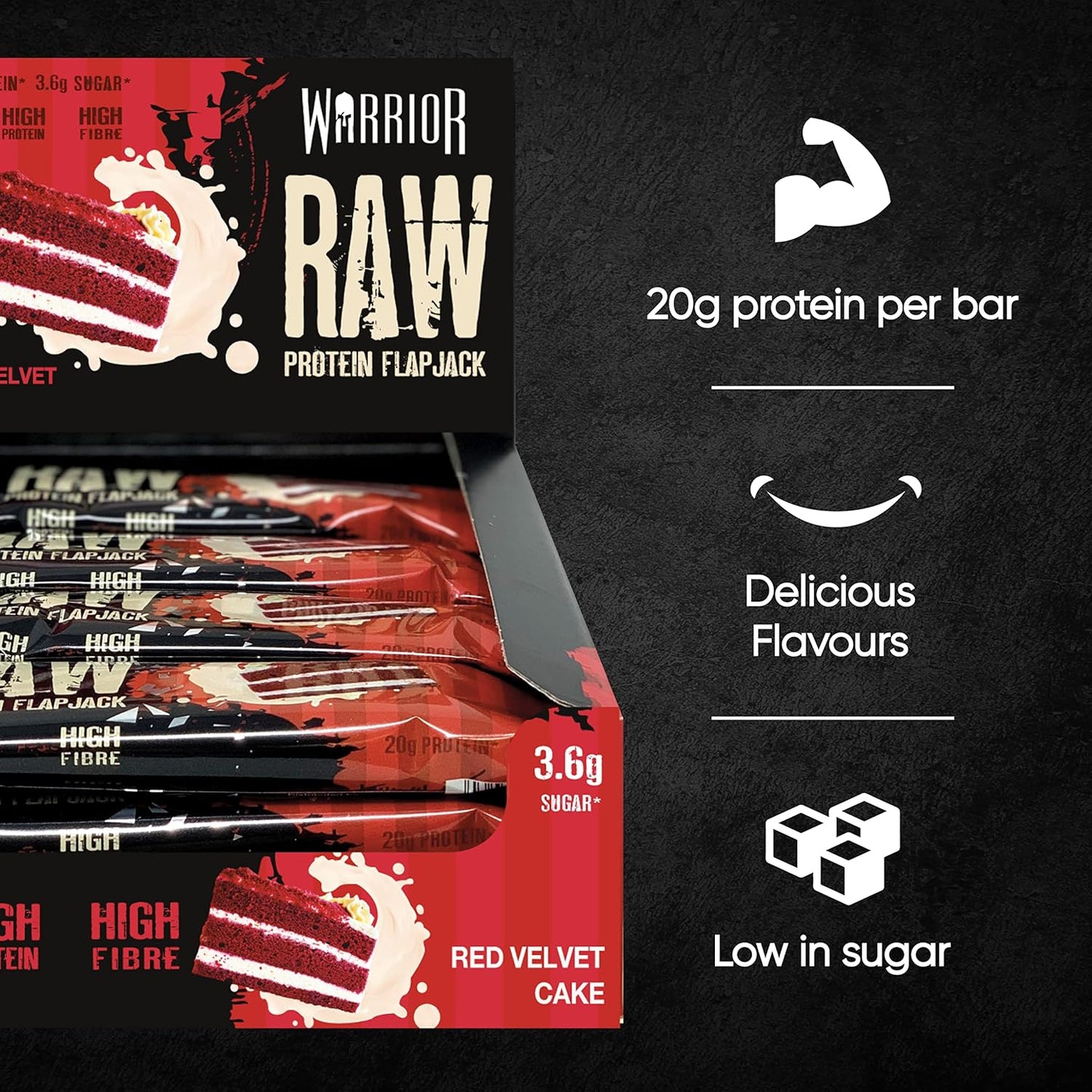 Protein Flapjacks - Warrior Raw Protein Flapjack - Red Velvet Cake