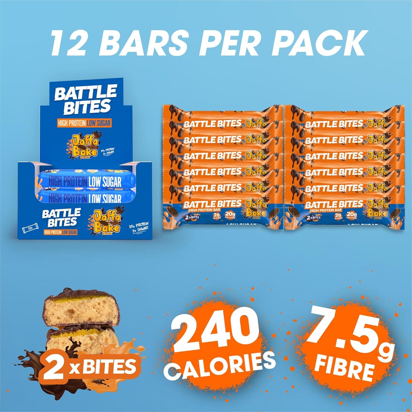 Protein Bar - Battle Snacks Protein Battle Bites - Jaffa Bake