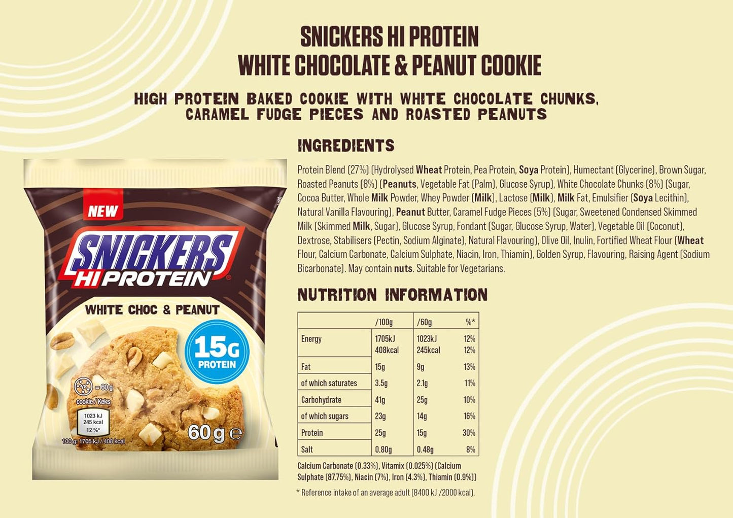 Snickers Protein Cookie | White Chocolate Peanut