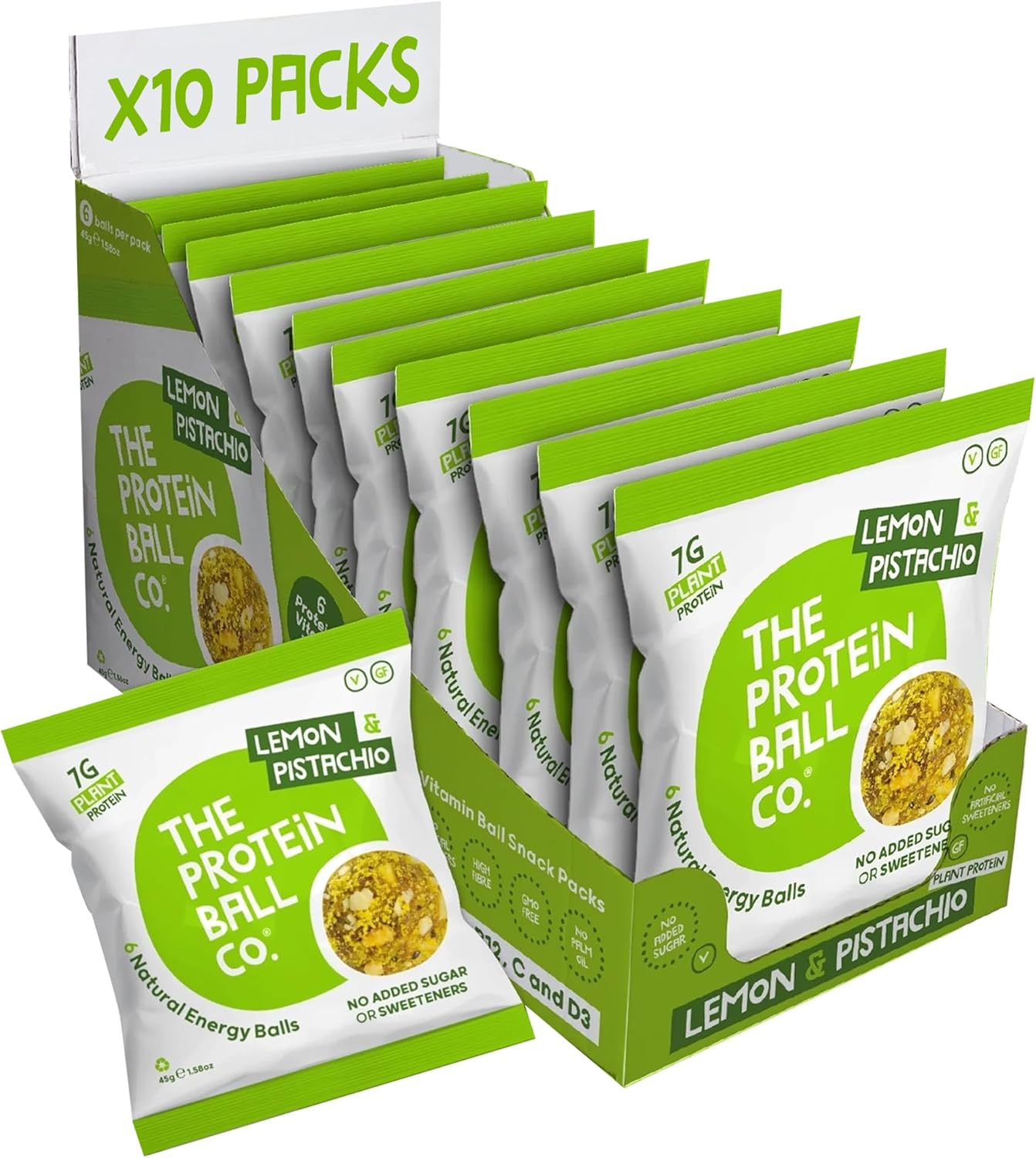 The Protein Ball Co Vegan Protein Balls Lemon & Pistachio
