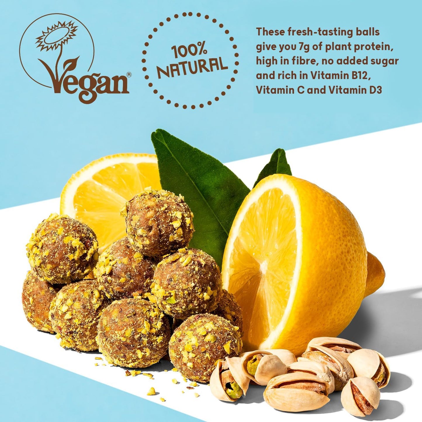 The Protein Ball Co Vegan Protein Balls Lemon & Pistachio