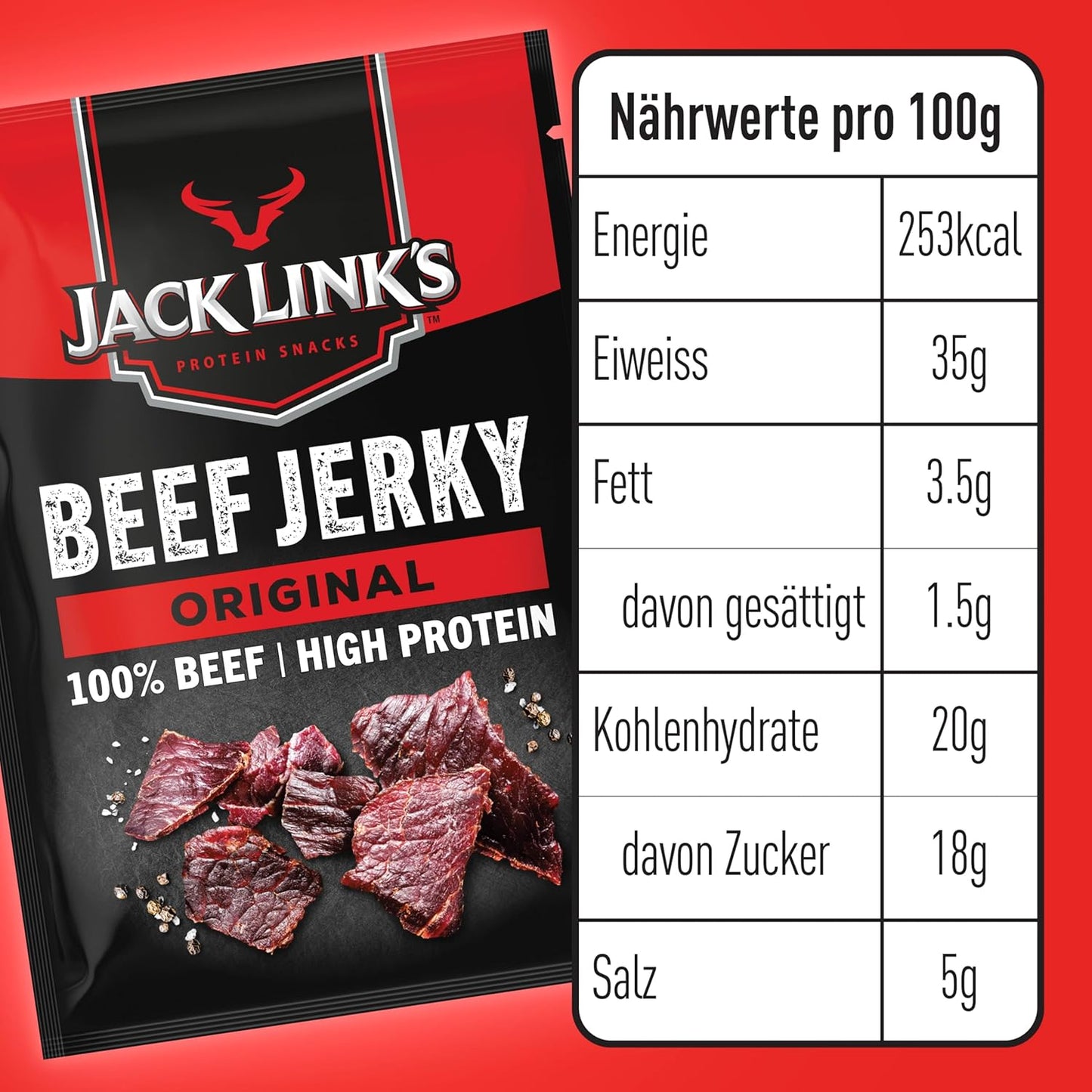 High Protein Snack - Beef Jerky - Jack Links Original