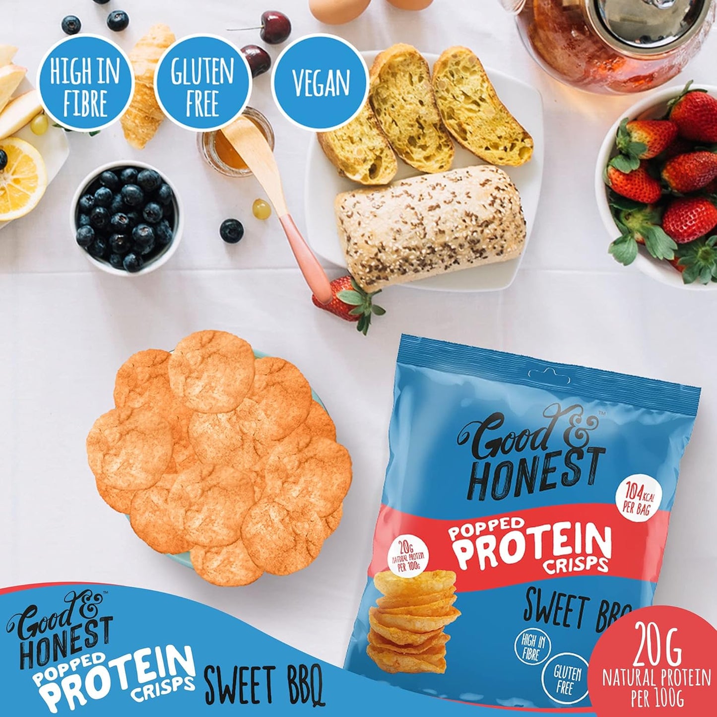 Protein Crisps - Good & Honest Popped Sweet BBQ 23g
