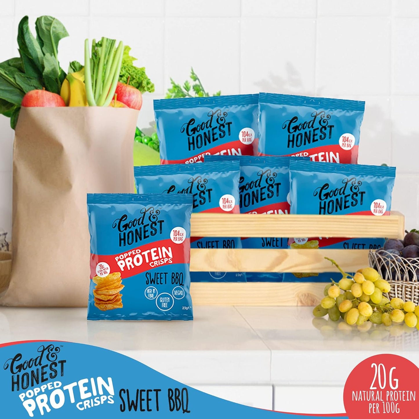 Protein Crisps - Good & Honest Popped Sweet BBQ 23g