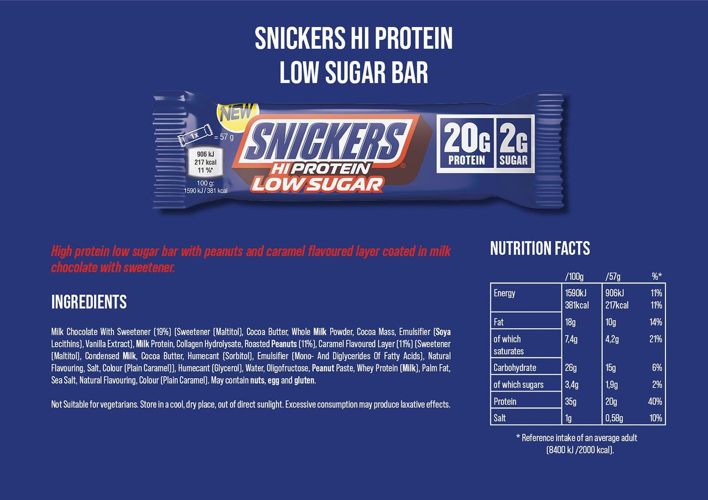 Snickers Low Sugar Protein Bar | Original